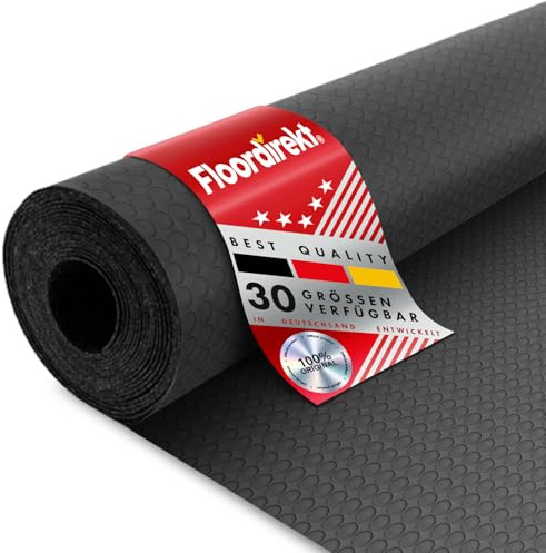 Esterilla de goma de 3 anchuras con puntos de anclaje, esterilla de protección para el suelo con goma de 3 mm de grosor