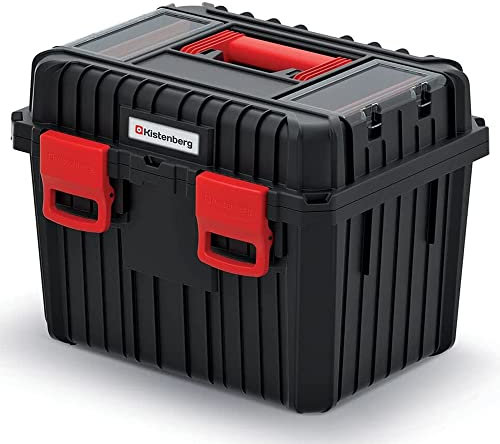 Werkzeugkasten Werkzeugkiste mit Organizer im Deckel Funktionale Trage Klemmverschlüsse Kuststoff 445 x 360 x 337 mm (A)