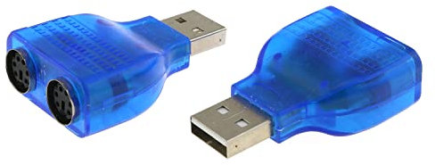USB a PS/2 convertidor RLECS 2 unids azul USB macho a dual PS2 adaptador hembra para teclado y ratón conector