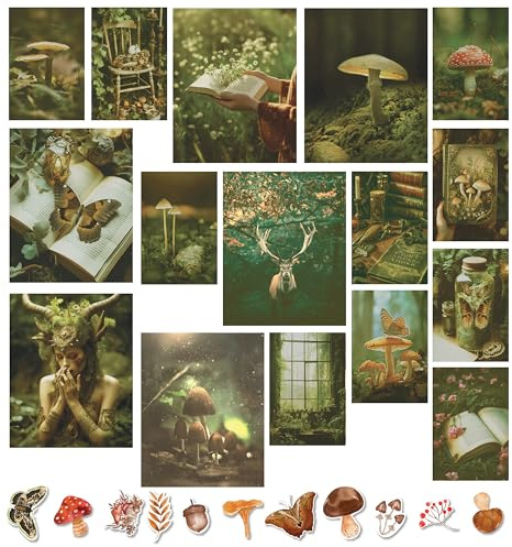 97 Decor Dunkle Goblincore Raumdekoration - Cottagecore Wanddekoration - Fairycore, Fairy Core Art Prints, Vintage Poster Goblincore Stuff für Schlafzimmer, Mushroom Ästhetische Bilder (8x10 Zoll |