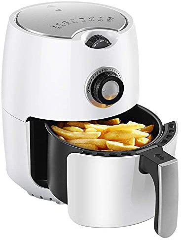 Freidora de aire Freidoras eléctricas de aire caliente de 1000 W Freidora de aire grande Horno Cocina sin aceite con accesorios adicionales, recetas, rejilla para barbacoa y pinchos para freír, asar,