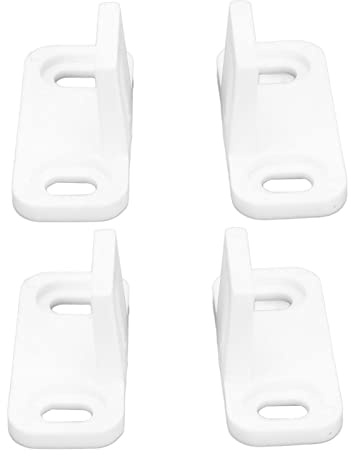 Guide de Sol de Porte de Grange, Lot de 2 butées de Porte de Grange Blanches en Acier au Carbone en Plastique pour Porte coulissante, Guide inférieur Support de Sol pour Armoire d'hôtel de Dortoir