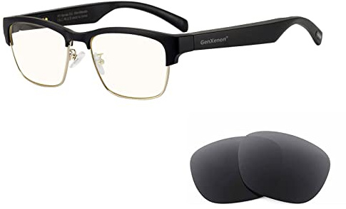 GenXenon Occhiali Audio Smart Bluetooth — Occhiali Anti-Luce Blu per Uomo e Donna — Audio Open-Ear con Microfono e Altoparlanti — Filtro Luce Blu e Lenti da Sole Polarizzate