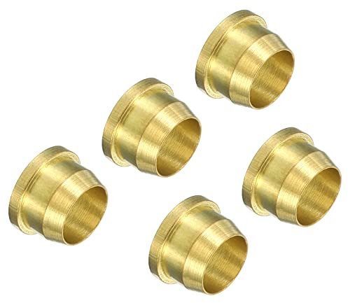 PATIKIL 6mm Tubo OD Ottone Compressione Manicotti Berrule 5pz Ottone Compressione Raccordo Assortimento Kit