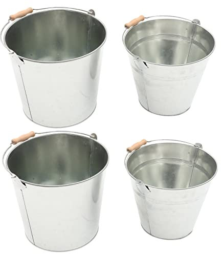Cabilock 2pcs BBQ Charcoal Barrel Large Capacity Iron Storage Buckets for Fireplace Ash Bucket and Grease for Grill for Outdoor BBQ and Garden Burning Bin