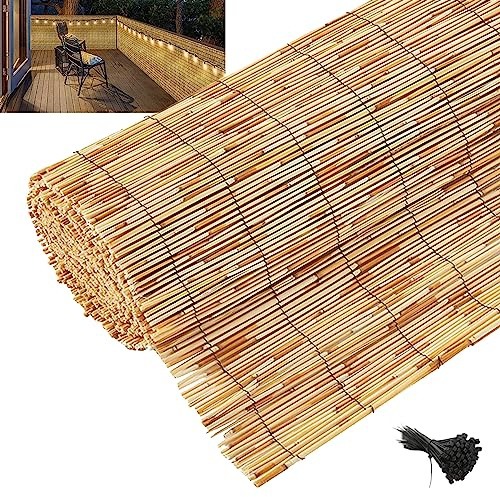 Canisse Brise vue,en Roseau Naturel,Couverture de Écran Jardin,UV Résistant Pare-Vue Brise étanche,Clôture d'intimité pour Balcon,Beach,Terrasse,avec Attaches de câble,Facile à Installer ( Color : Nat