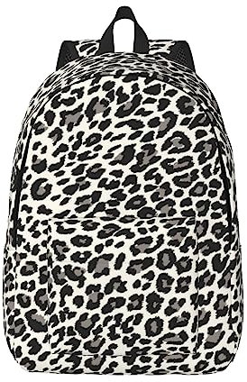 KoNsev Laptop-Rucksack, Reiserucksack, Arzttasche, Schwarz, Leopardenmuster, stilvoll, leicht und funktional, Schwarz , M