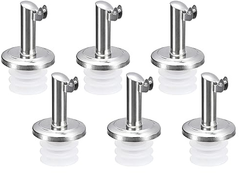 sourcing map Stainless Steel Bottle Pourers, 6Pcs Auto Flip Olive Oil Spout, Wine Pourers Liquor Pour Spouts for Pours Liquid, Wine, Vinegar, Most Liquor Bottles (White)