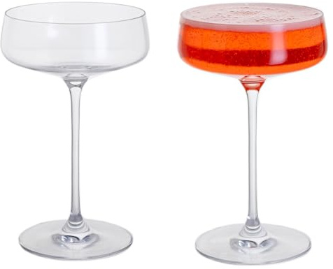 Dartington Crystal Elevate Cocktail Saucer, Set of 2 | Stylish Champagne Saucer for Entertaining
