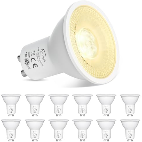 GU10 LED-glödlampa varmvit 2700K, 8 W motsvarande halogenlampa 70W, 720LM, 120° breda balkar, LED-spotlampor, ej justerbara, 12-pack