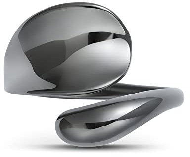 Linawe Anillos ajustables negros para mujer, anillo para el pulgar para mujer, joyas de oro, anillos de dedo de gran tamaño, anillos llamativos para mujer