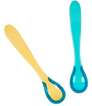 TOYANDONA 2 Stück Fütterlöffel mit Temperaturfühler und Farbwechsel Sicherheitslöffel aus Pp für Schützende Babynahrung Beim Füttern Zufällige Farbe
