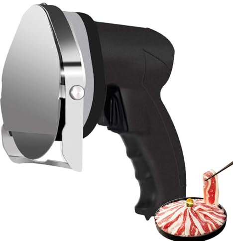 Cortadora de Kebab Eléctrica, Cuchillo de Kebab Eléctrico de 80 W, Máquina Cortadora de Carne Asada de Mano Cuchillo Gyro, Espesor de 0,5-8 Mm, Hoja de Acero 304, Fácil de Limpiar para Tiendas Black