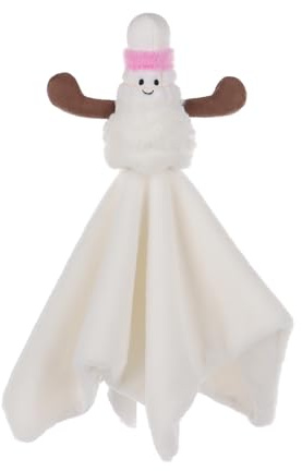 Apricot Lamb Coperta da badminton morbida e morbida Loveys per neonati e ragazze, coperta di sicurezza per neonati, neonati e bambini, bianca 35 cm