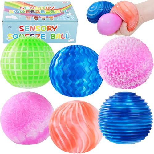 MoZkkiz 6Stück Farbwechsel Elastikball Set - Zufällige Farben, Anti Stress Spielzeug für Erwachsene & Kinder - Ideal für Büro, Schule & Alltag - Unterstützt Stressabbau & Autismustherapie​