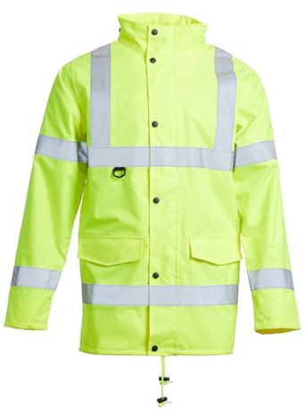 Blackrock Warnschutz-Sturmmantel, wasserdicht, mit Netzfutter, atmungsaktiv, Warnschutzjacke, Arbeitsjacken für Herren und Damen, Uni, hohe Sichtbarkeit, reflektierendes Band, Arbeitsmantel,