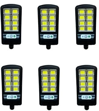 AntDau71® - 6 Pezzi Faretto LED Solare 400W IP66 Impermeabile – 2 Intensità di Luce, Pannello Solare Integrato, Staffa in Plastica, Telecomando Incluso - CW971-6pz