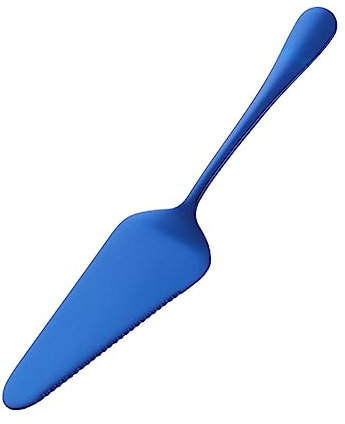 Gatuida pelle à gâteau en acier inoxydable croûte spatule pelle à pâtissière outil cranté coupe fromage couteau fromage à pâtisserie à gâteau de mariage Blue