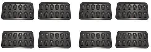 GIWFBQTR 8 Paquetes de Moldes Antiadherentes Madeleine, 12 Moldes para Hornear con Cáscaras, Moldes de Chocolate Antiadherentes para Horno Negro