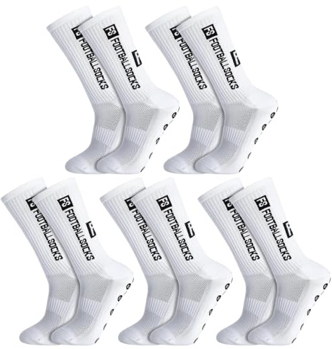 Athlix 5 Paar Anti-Rutsch Fußball Socken Herren Damen – Sportsocken mit Grip Sohle Größe 38-46 – Rutschfeste Sportsocken für Fußball, Basketball, Laufen, Radfahren