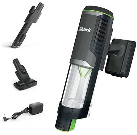 Shark PowerBoost Cordless 2-in-1 Car/Home Handheld PowerVac, Powerful Suction, 40 Minute Runtime, Portable, 3 Cleaning Modes, LED Screen, Furfins Tool, Duster Crevice Tool, Charcoal, BH102