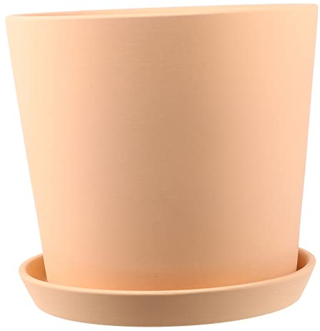 BESTonZON Maceta Decorativa de Cerámica Naranja, Ligera y Fácil de Llevar, para Jardín y Obsequio, Diseño Creativo para Plantas