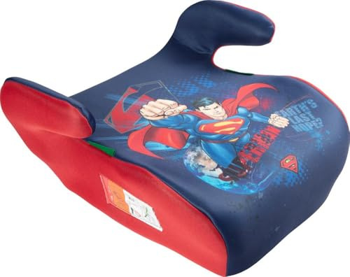 Tataway seggiolino alzatina auto bimbi DC Comics Superman i-Size ECE R129, Rialzo bimbi 126-150 cm, 22-36 kg, 6-12 anni, gruppo 3, leggero e facile da trasportare - sfoderabile e lavabile