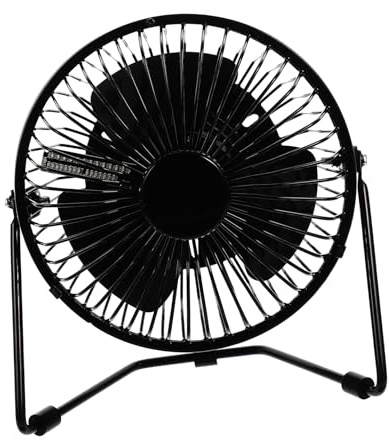 HEALSOPTHY Ventilador USB de Escritorio Portátil con Pantalla LED de Reloj y Temperatura Motor sin Escobillas Silencioso Estructura Metálica Resistente para Oficina y Uso Coche