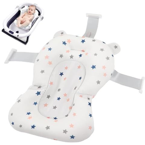 Badewannen Einsatz für Baby,Badewannenkissen Babys,Badekissen für Badewanne,Baby-Badewannenkissen für Wanne,Badewannenkissens Babys, Bath Cushion,Faltbare Rutschfeste Badewannenkissens (Weiß)