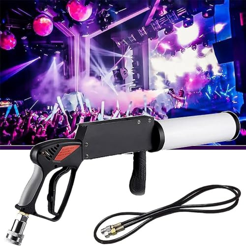 CO2-Nebel-Maschinenpistole mit LED-RGB-Effekten, 8–10 m lange Reichweite, Sprühkanone für Party, Nachtclub, DJ, Bühne, Rauch, Spezialeffekte
