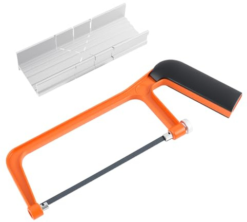 150mm Mini Junior Hacksaw and Miter Block Set with Bi-Metal Blade, Mini Hacksaw for Precise Cutting, Durable Saw for Wood, Plastic, and Hack Saw to Cut Metal and Soft Efficiently