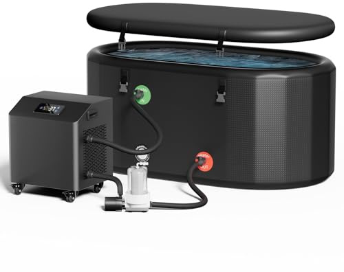 1HP Ice Bath Chiller & Cold Plunge Tub Kit, Cold Plunge Chiller with External Pump & Filter, 216 Gal Oval Ice Bath Tub, XXL Cold Plunge Tub with Water Chiller for Cold Therapy Recovery
