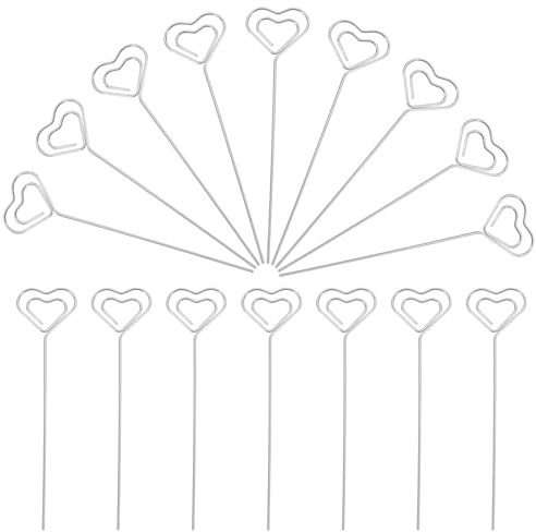 FOMIYES 20 Stück Herzförmige Metall Notizhalter 13cm Multifunktionale Memokarten und Fotoclips Langlebige Tischkartenhalter für Hochzeit Party und Bürodekoration