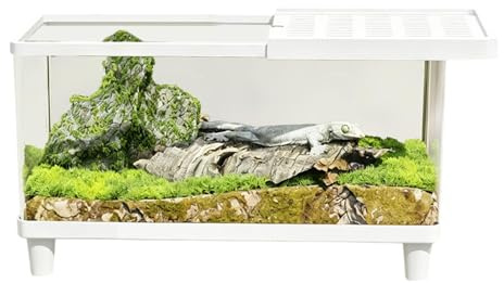 Akryl terrarium för husdjur,en genomskinlig och rymningssäker behållare för ödlor med ventilation,akryl reptil inhägnad terrarium | alla eremitkräfta, leguan, sköldpadda, gecko, skäggagam, trädg
