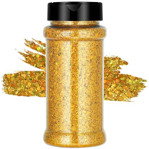 Alaoo 57 g glitterpulver ansikte, laserguld
