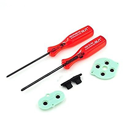 Coussinets en caoutchouc conducteur en silicone + 2 tournevis pour manette Gameboy Color GBC
