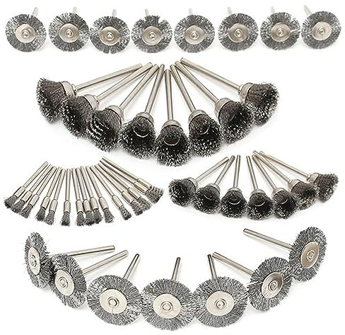 Bestgle 45PCS Steel Wire Wheel Brushes Polishing Set, Buffing Accessories Kit for Rotary Tool, Rust Removal & Surface Cleaning