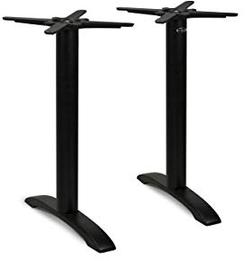 Dublino Tischgestell Tischbein Schwarz, Premium, PJ7622, Gusseisen, Esstisch, H 73 cm, 18 kg, Standfuß 55x8 cm, max. Tischplattengröße 140x80 cm