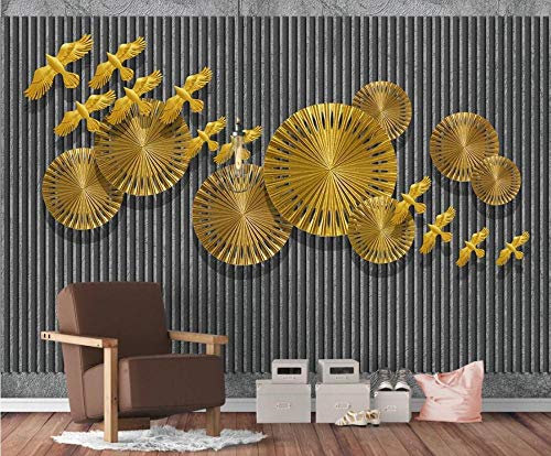 ZXCHEE Fototapete Goldene Streifen 200x140cm Tapete Kinderzimmer Vliestapete Wohnzimmer Schlafzimmer Wandtapete Deco