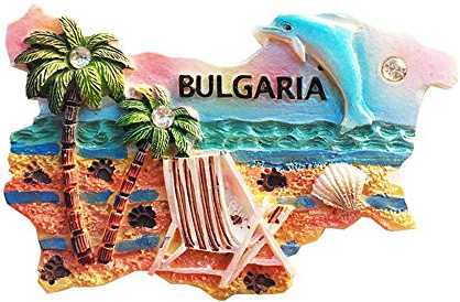 Bulgarien 3D-Kühlschrankmagnet, Delfinkarte, Souvenir, Geschenk, handgefertigt, Heim- und Küchendekoration, Bulgarien Kühlschrankmagnet-Kollektion
