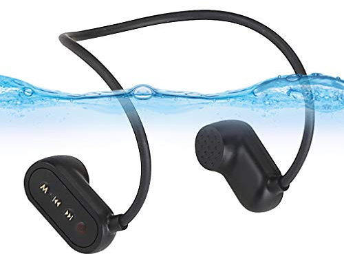 AQUYY IPX8 Impermeabile Cuffie Bluetooth 5.0 per Nuoto e Corsa con Memoria 8G, Cuffie Senza Fili a Conduzione Ossea Lettore Musicale MP3, Auricolari Sportivi con Microfono 8GB