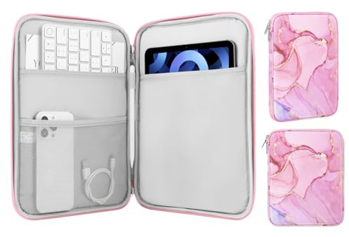 MoKo 9-11 Inch Tablet Sleeve Case,Fits New iPad Air/Pro 11 inch 2024, iPad Air 5/4th 10.9, iPad 10th Gen 10.9,iPad 9/8/7th 10.2,Galaxy Tab S8/S9 11,Protective Bag Carrying Case with Pocket,Cloudy Pink