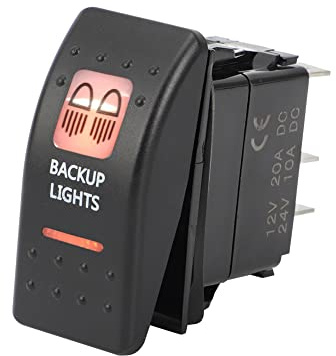 Foruly Interruttore luce di backup ambra LED per Can-Am Commander Defender Maverick, interruttore a bilanciere a 5 pin, interruttore on/off, 20 A 12 V (confezione da 1)