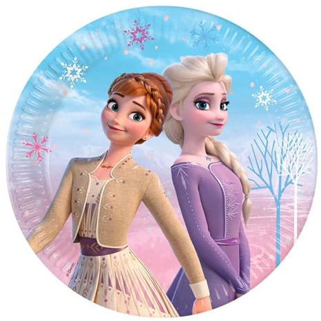 Procos 93838 - Teller Frozen 2 Wind Spirit, 23 cm, 8 Stück, FSC® Mix, Einwegteller, Pappteller, Geburtstag, Mottoparty