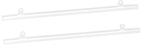 MECCANIXITY PVC Poster Hanger Rail Strip Bar 40cm/16inch Clear with Clips for Map, 2 Set