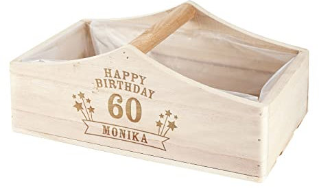 Herz & Heim® Pflanzkorb -Happy Birthday- als Dekoration oder Geldgeschenk mit Personalisierung