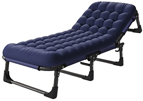 BUJOG Tragbares zusammenklappbares Campingbett, Verstellbarer 5-Fach klappbarer Chaiselongue-Stuhl im Freien, für Camping, Pool, Strand, Terrasse, Rasen, Sonnenstudio, F