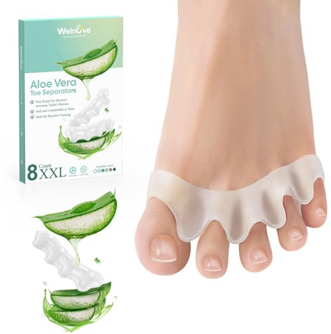 Welnove Toe Separators - 8 Pcs Toe Spacers for Women and Men - Restoring Toes to Their Original Shape - Silicone Toe Spreaders for Yoga Practice - Extra Large