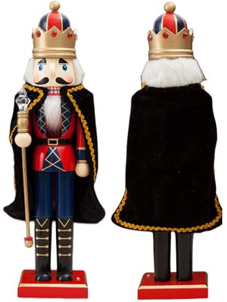 ATBEAMEN Wooden Christmas Nutcracker Soldiers,Large Christmas Nutcracker Soldier Ornament 38CM,Traditional Nutcracker Soldier Puppet Nutcracker Toy Gift for Kids Classic Xmas King Decor