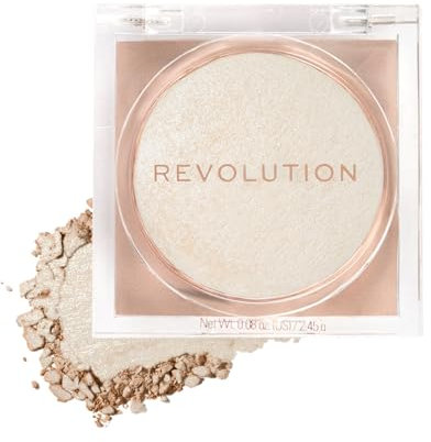 Makeup Revolution Beam Bright Highlighter, All Over Face Glow, Powder To Liquid Formula, 5 Different Shades, Diamond Glow